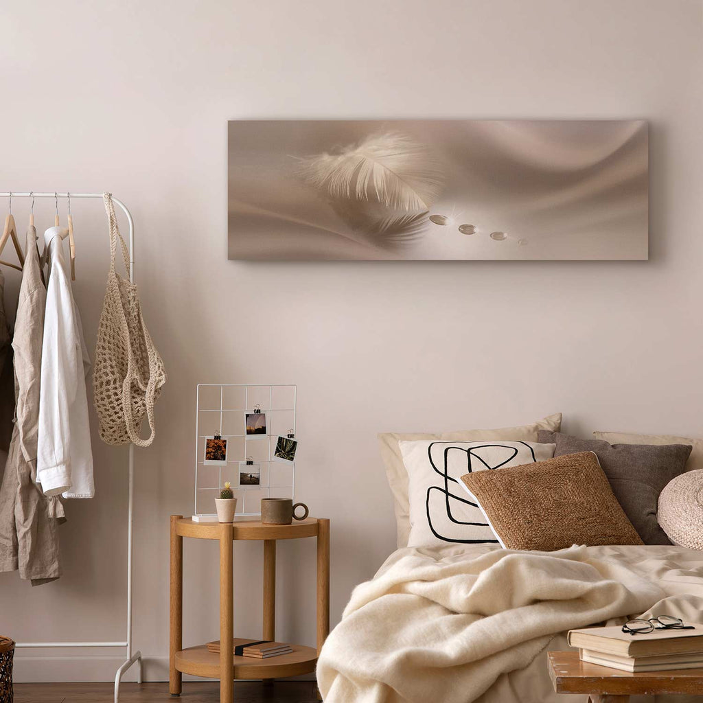 Delicate Feather Water Waves Canvas Print