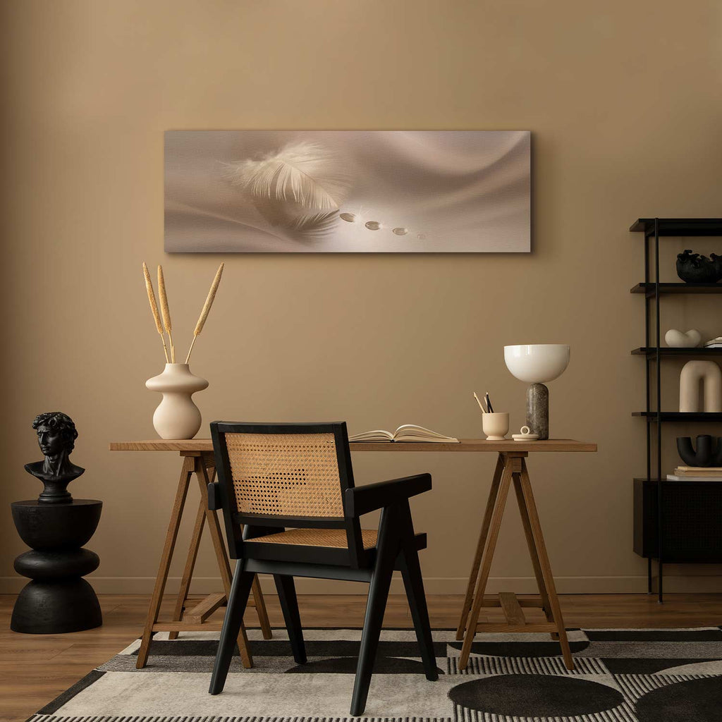 Delicate Feather Water Waves Canvas Print