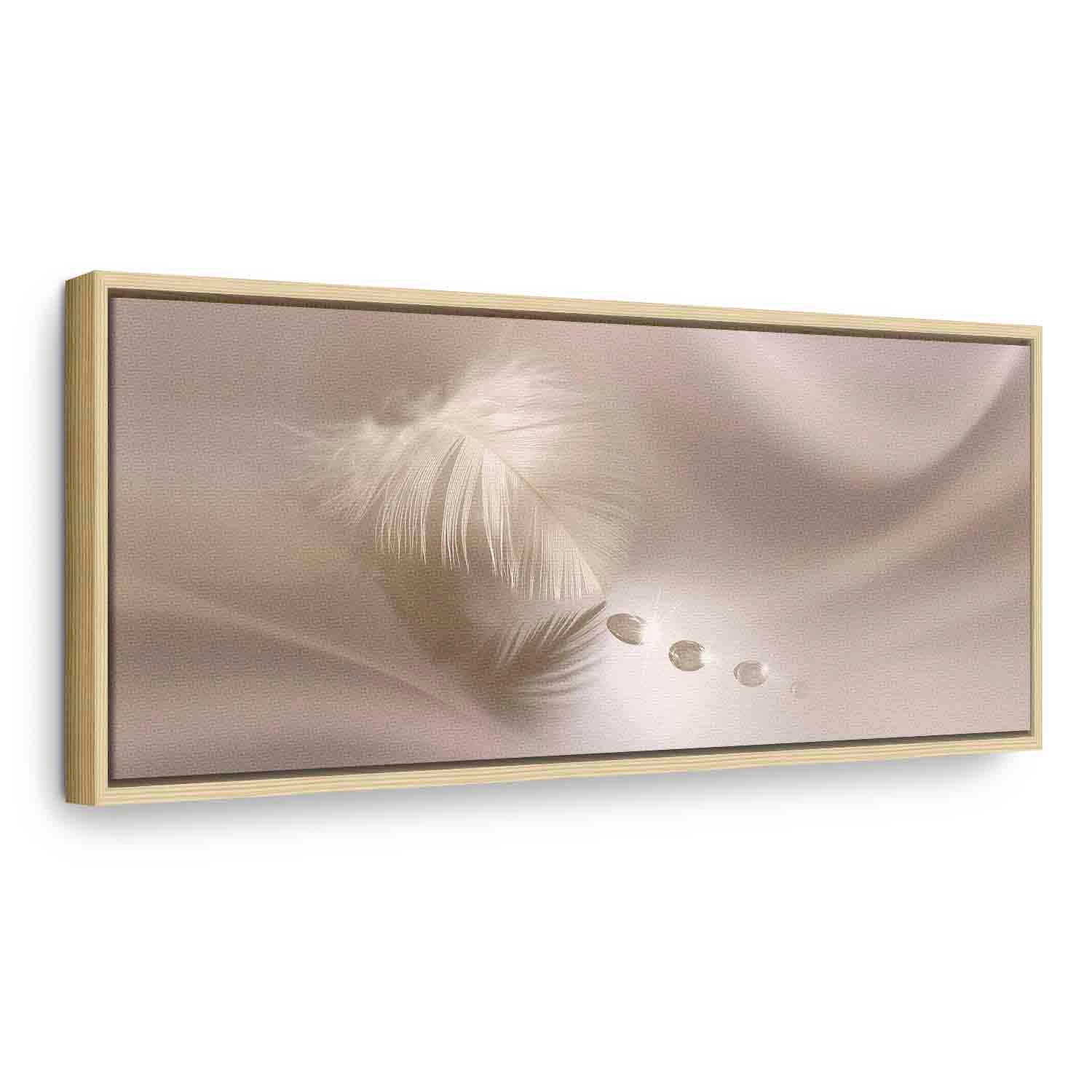 Delicate Feather Water Waves Canvas Print