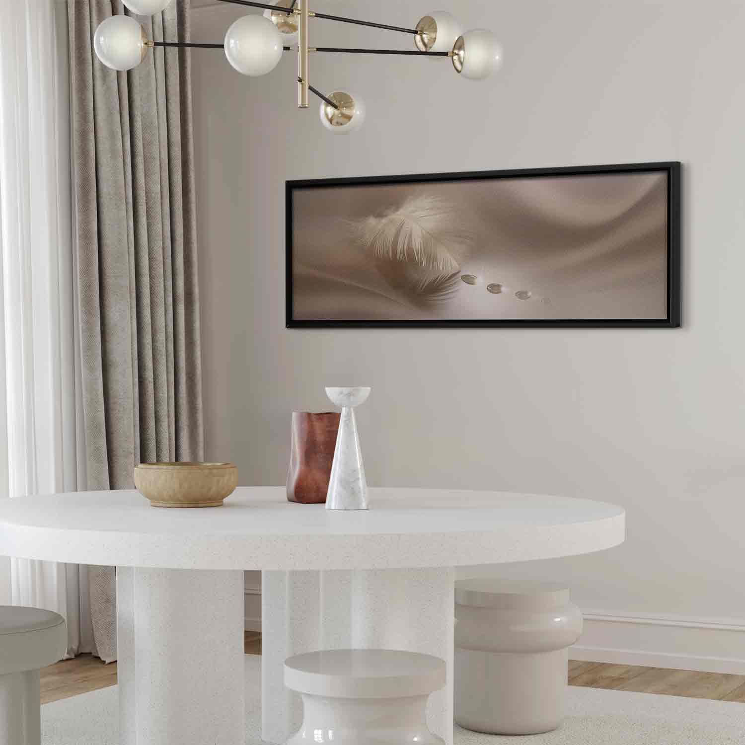 Delicate Feather Water Waves Canvas Print