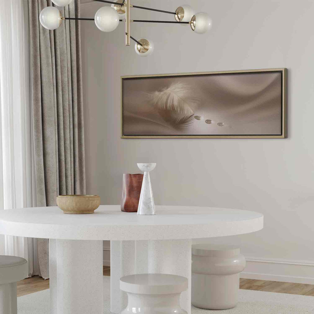 Delicate Feather Water Waves Canvas Print