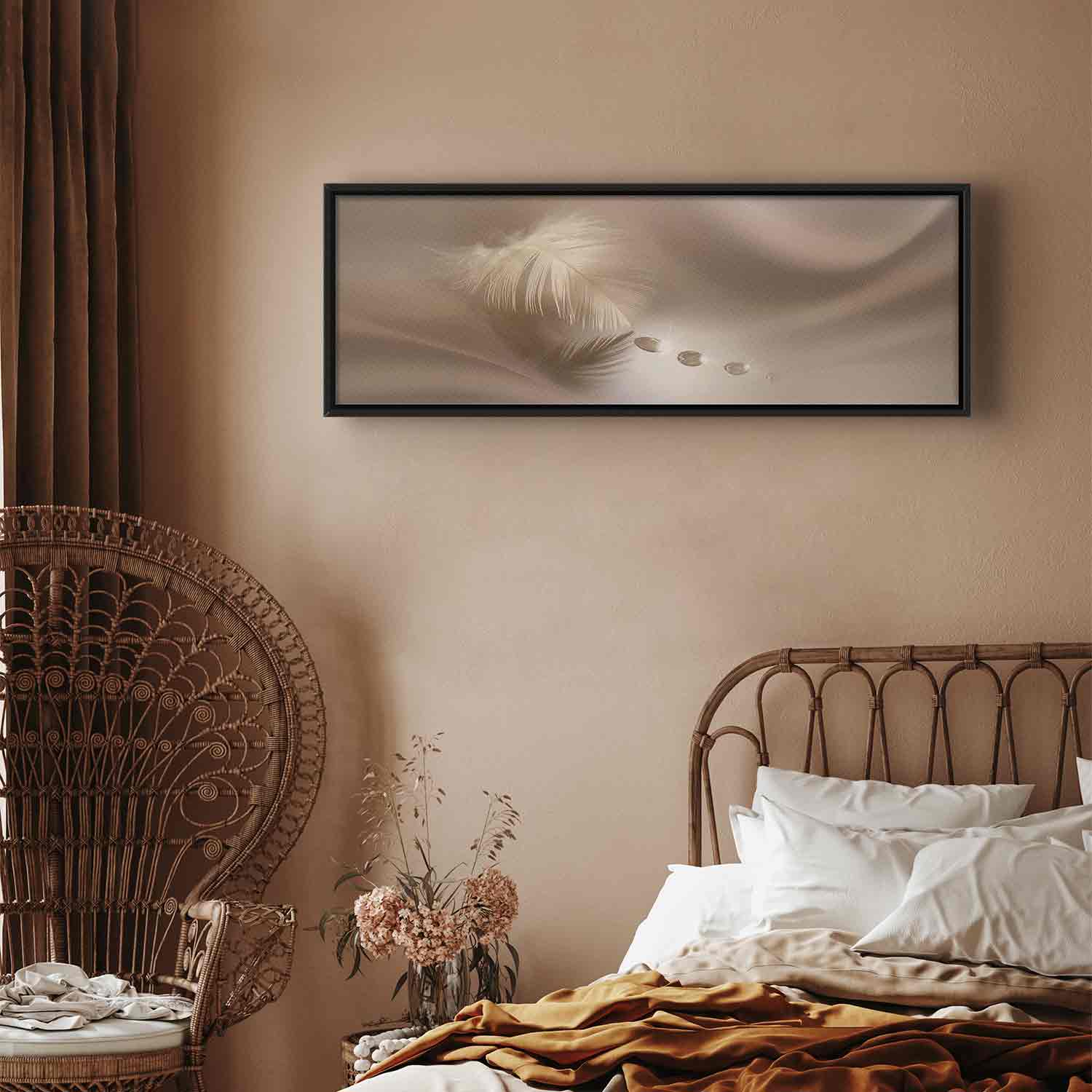 Delicate Feather Water Waves Canvas Print