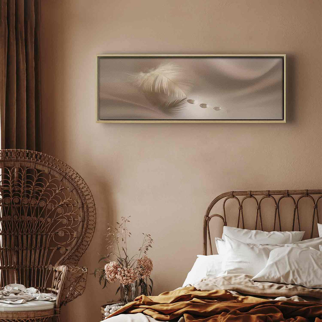 Delicate Feather Water Waves Canvas Print