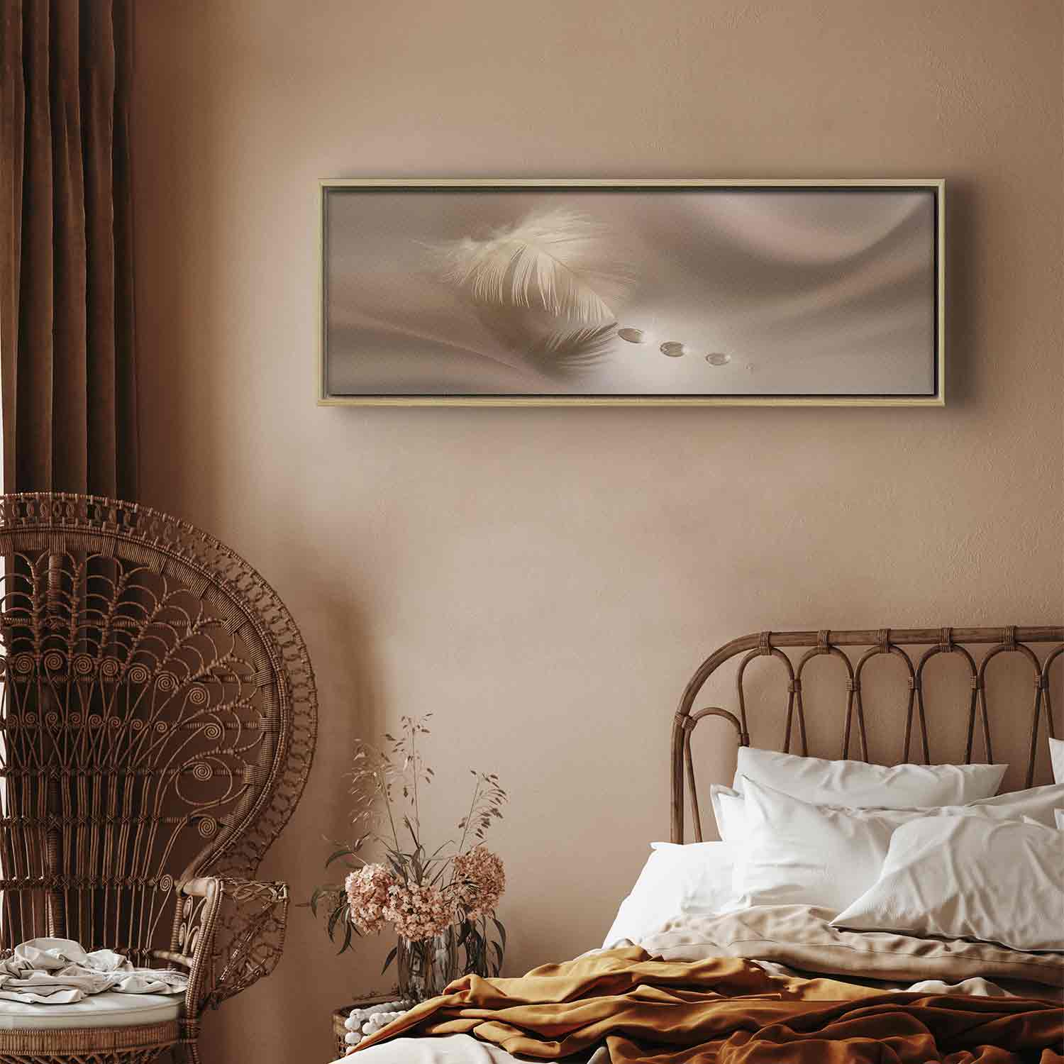 Delicate Feather Water Waves Canvas Print