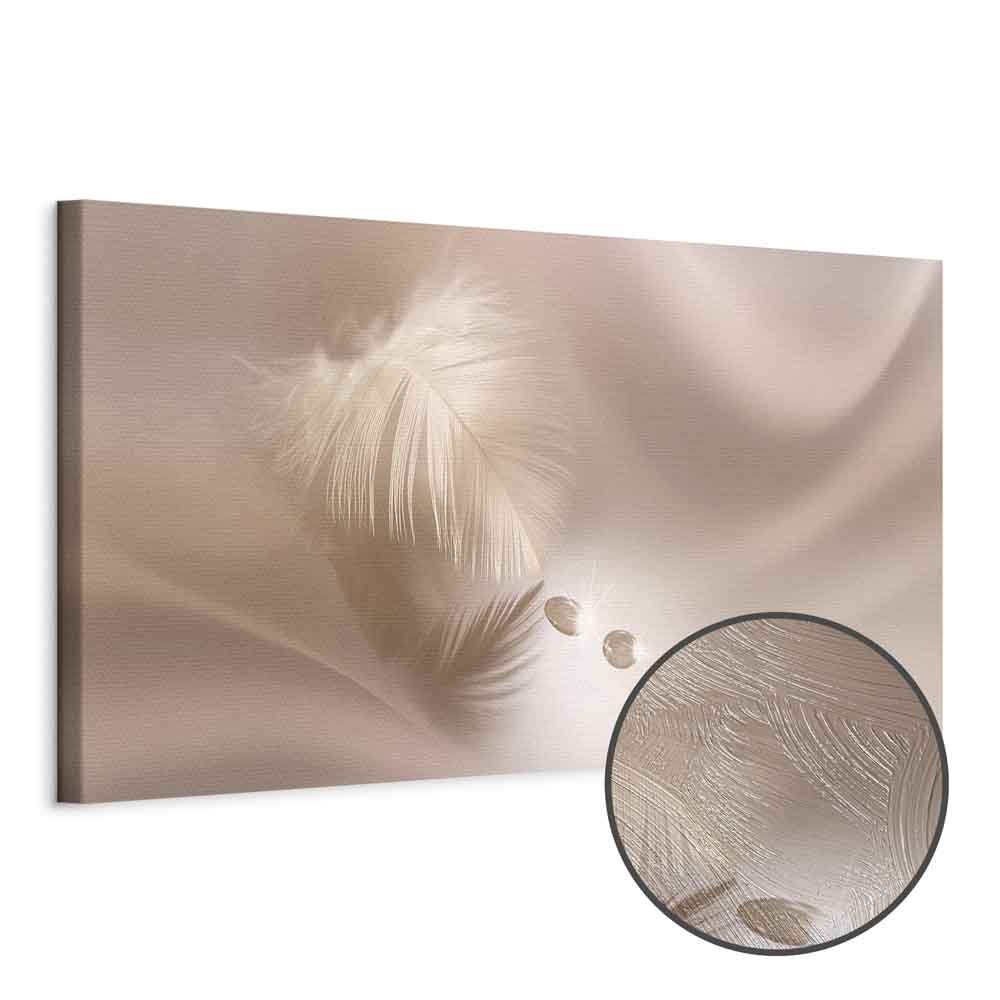 Delicate Feather Water Waves Canvas Print