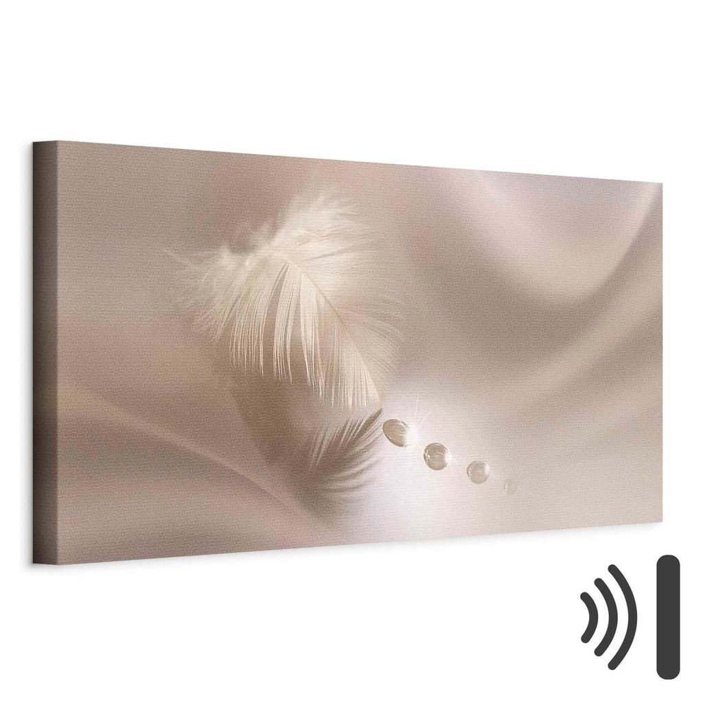 Delicate Feather Water Waves Canvas Print