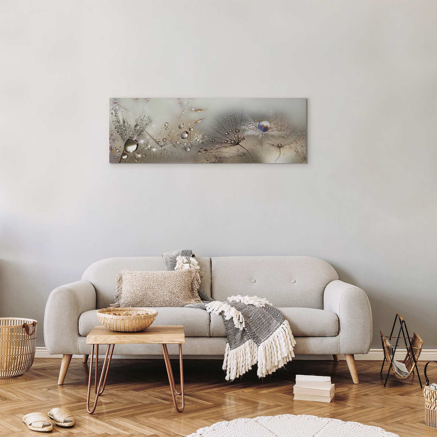 Dandelion Inscriptions Romantic Canvas Print