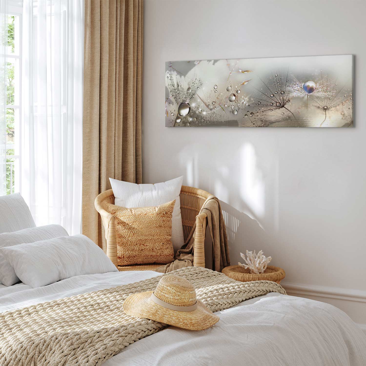 Dandelion Inscriptions Romantic Canvas Print