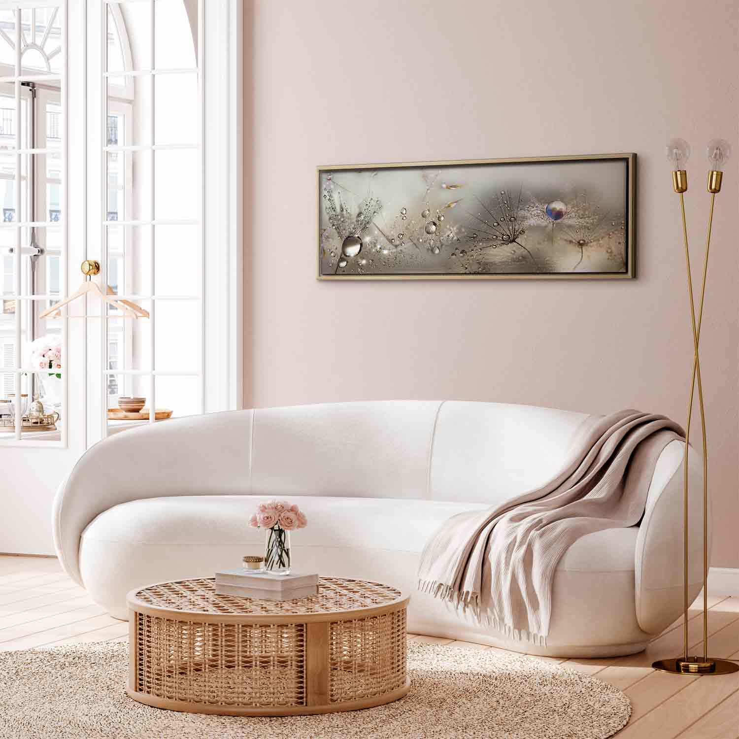 Dandelion Inscriptions Romantic Canvas Print