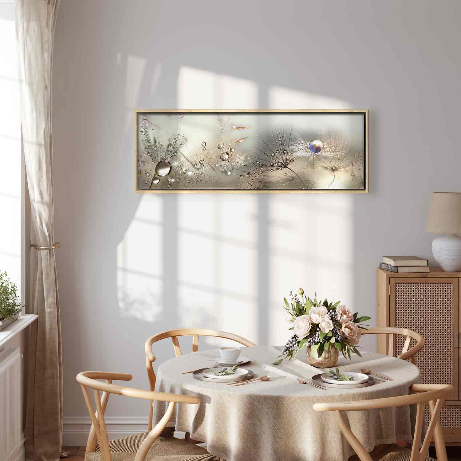 Dandelion Inscriptions Romantic Canvas Print