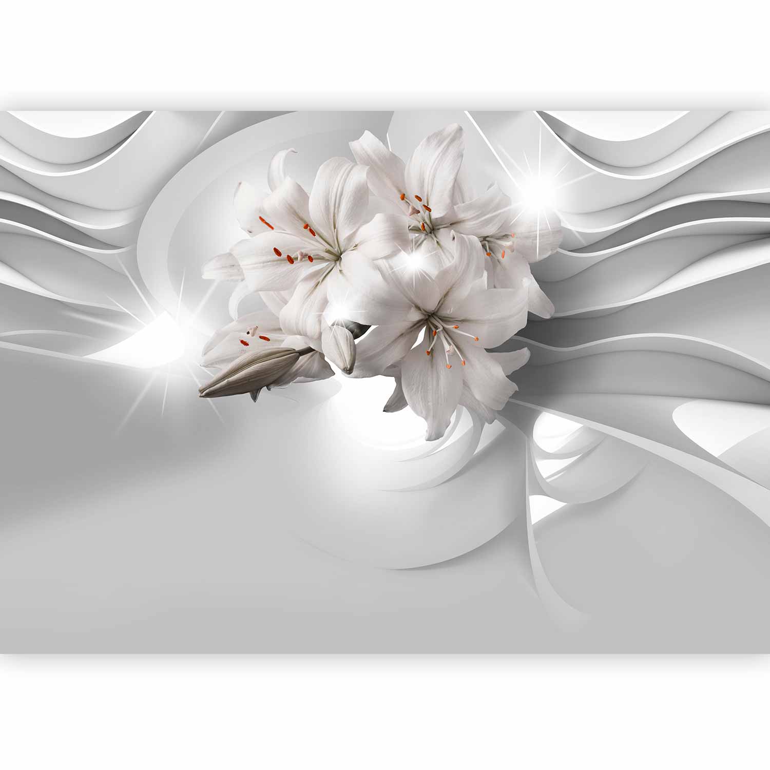 3D Lilies Tunnel Wall Mural