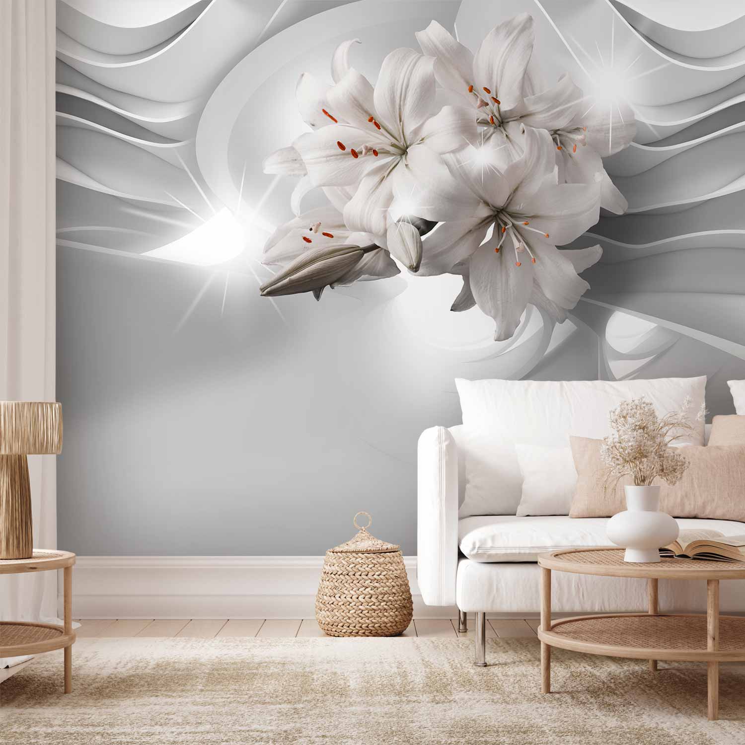 3D Lilies Tunnel Wall Mural