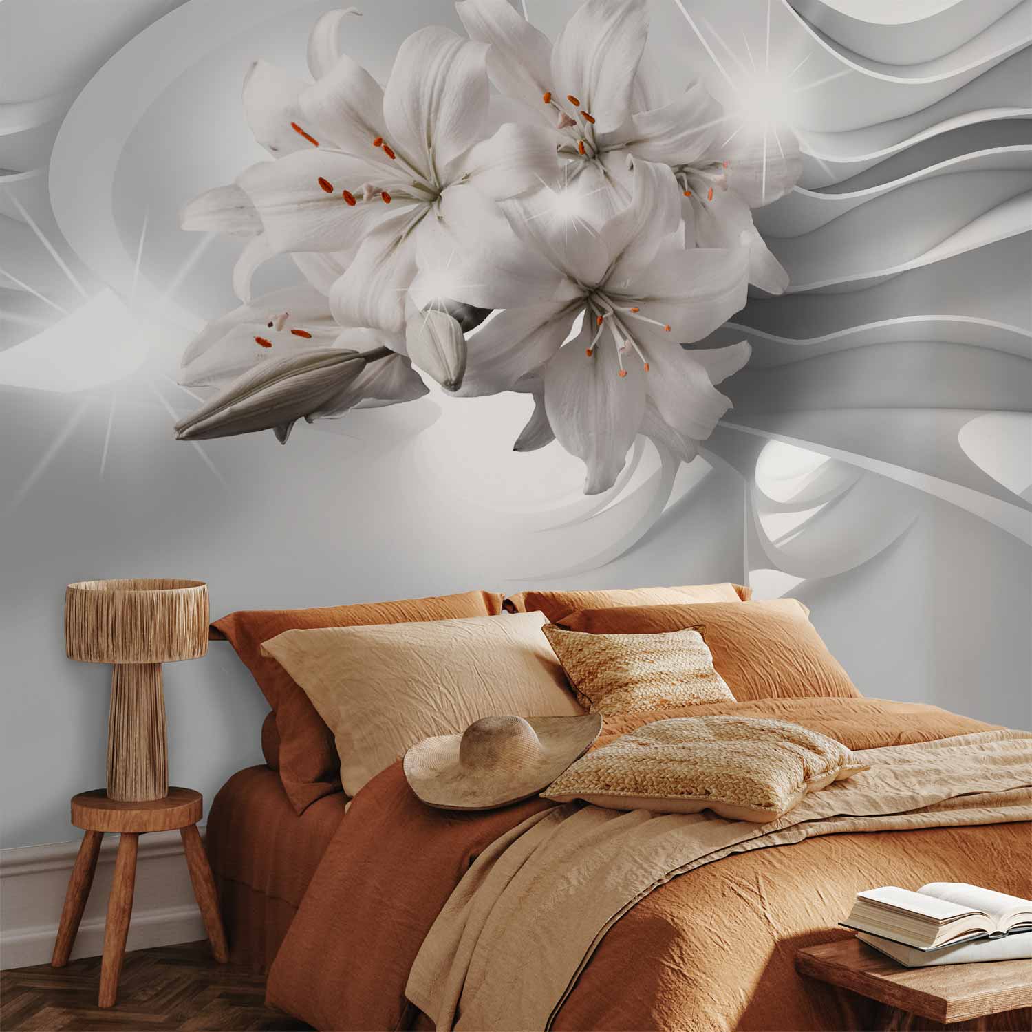 3D Lilies Tunnel Wall Mural