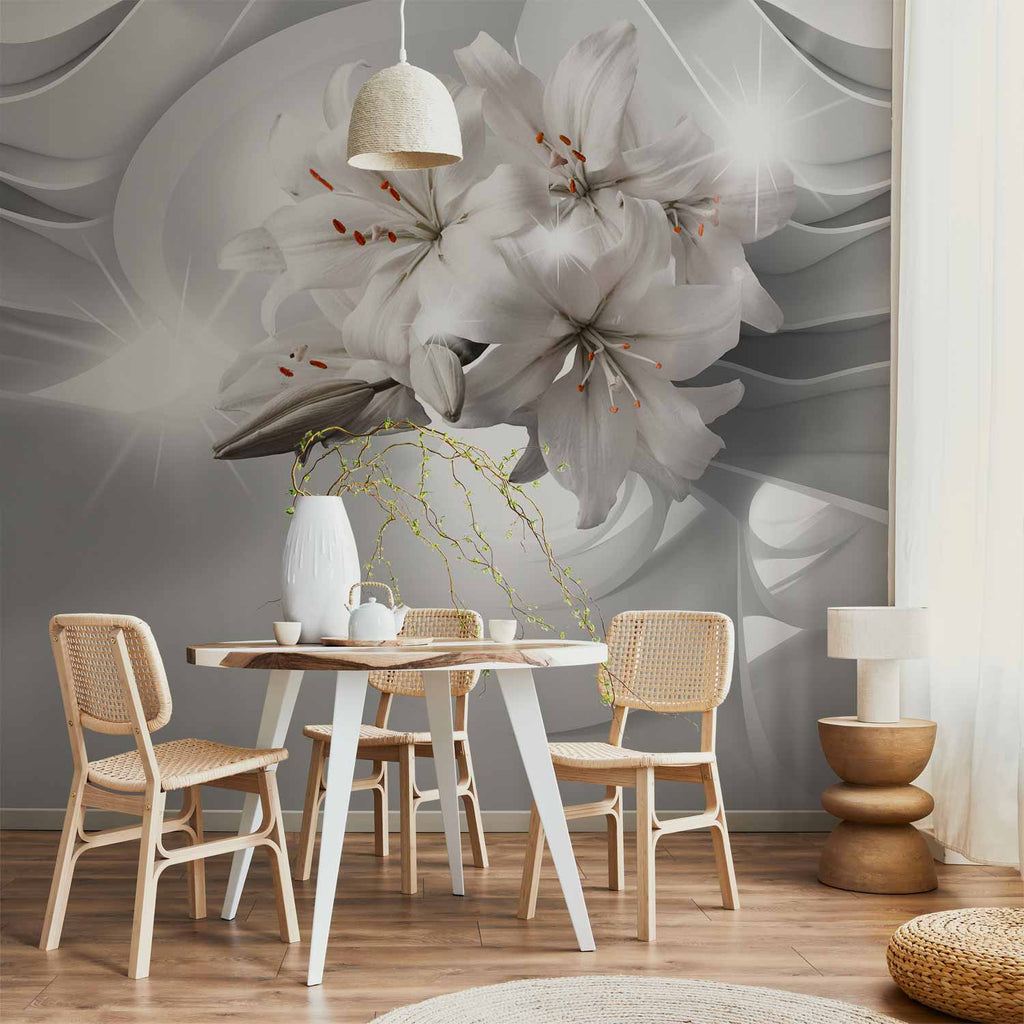 3D Lilies Tunnel Wall Mural
