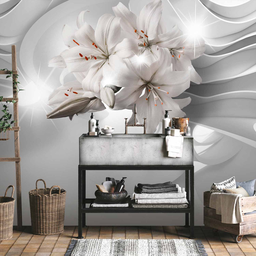 3D Lilies Tunnel Wall Mural
