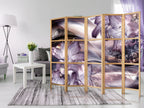 Lilies on Wave Floral 5-Panel Japanese Room Divider