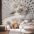 3D Lily Flower Tunnel Modern Wall Mural