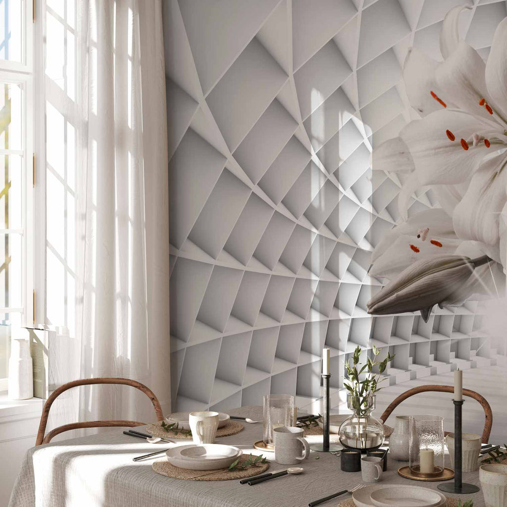 3D Lily Flower Tunnel Modern Wall Mural