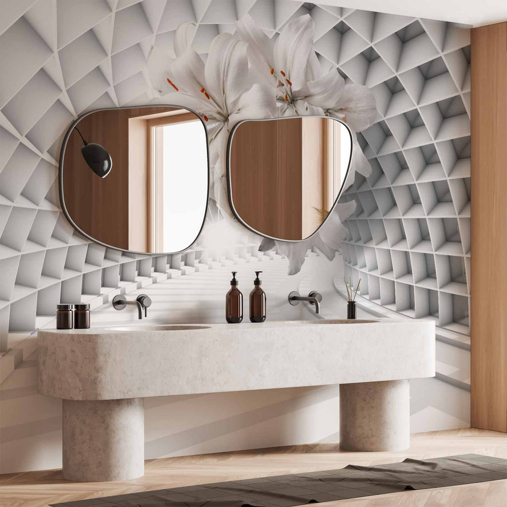 3D Lily Flower Tunnel Modern Wall Mural