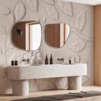 Cream Paper Flowers Floral Wall Mural