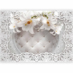 Lilies Quilted Texture Floral Wall Mural