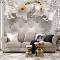 Lilies Quilted Texture Floral Wall Mural