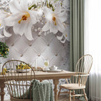 Lilies Quilted Texture Floral Wall Mural