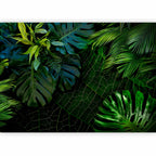 Dark Jungle Tropical Leaves Wall Mural