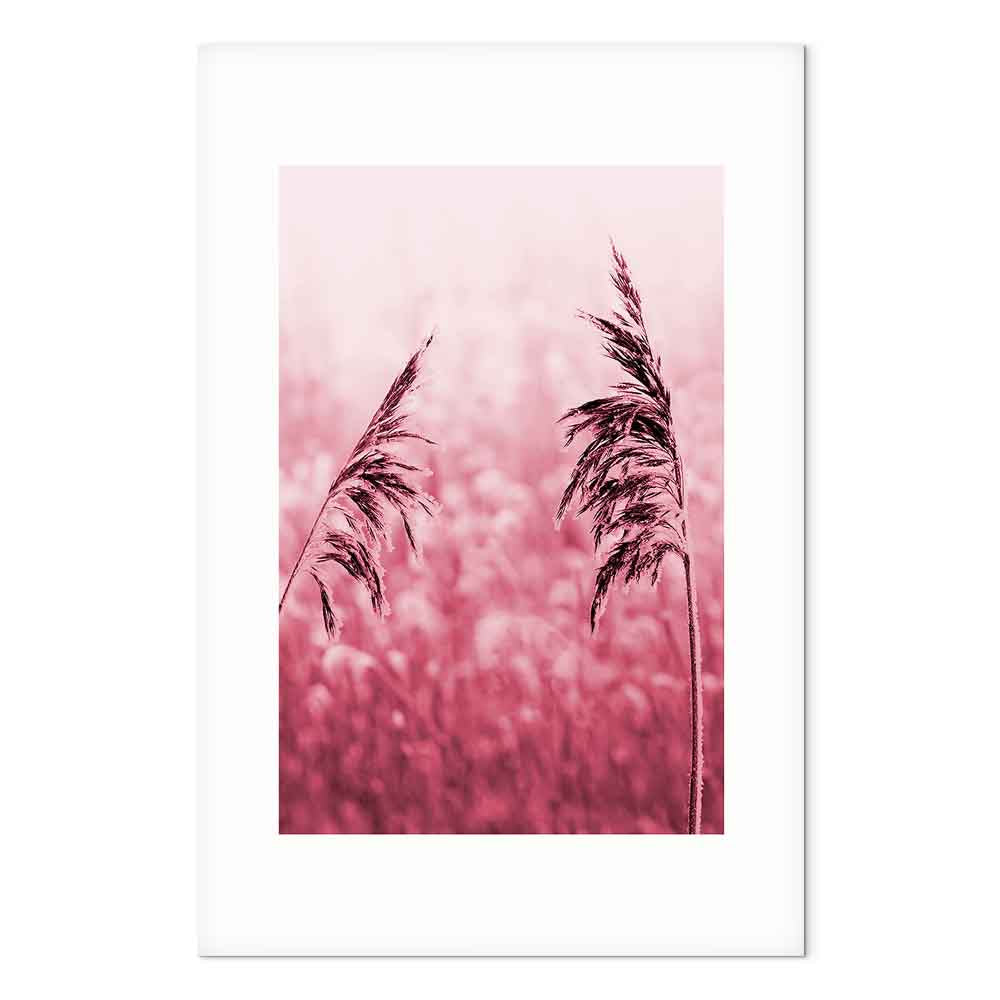 Ruby Flower Stalk Vertical Canvas Print