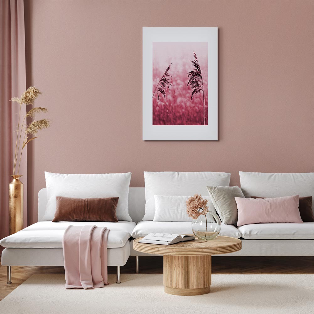 Ruby Flower Stalk Vertical Canvas Print