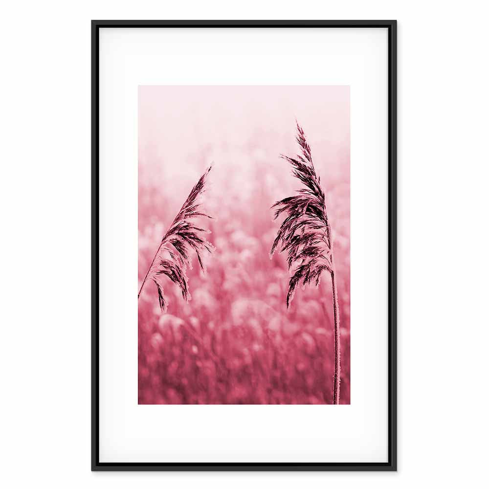 Ruby Flower Stalk Vertical Canvas Print