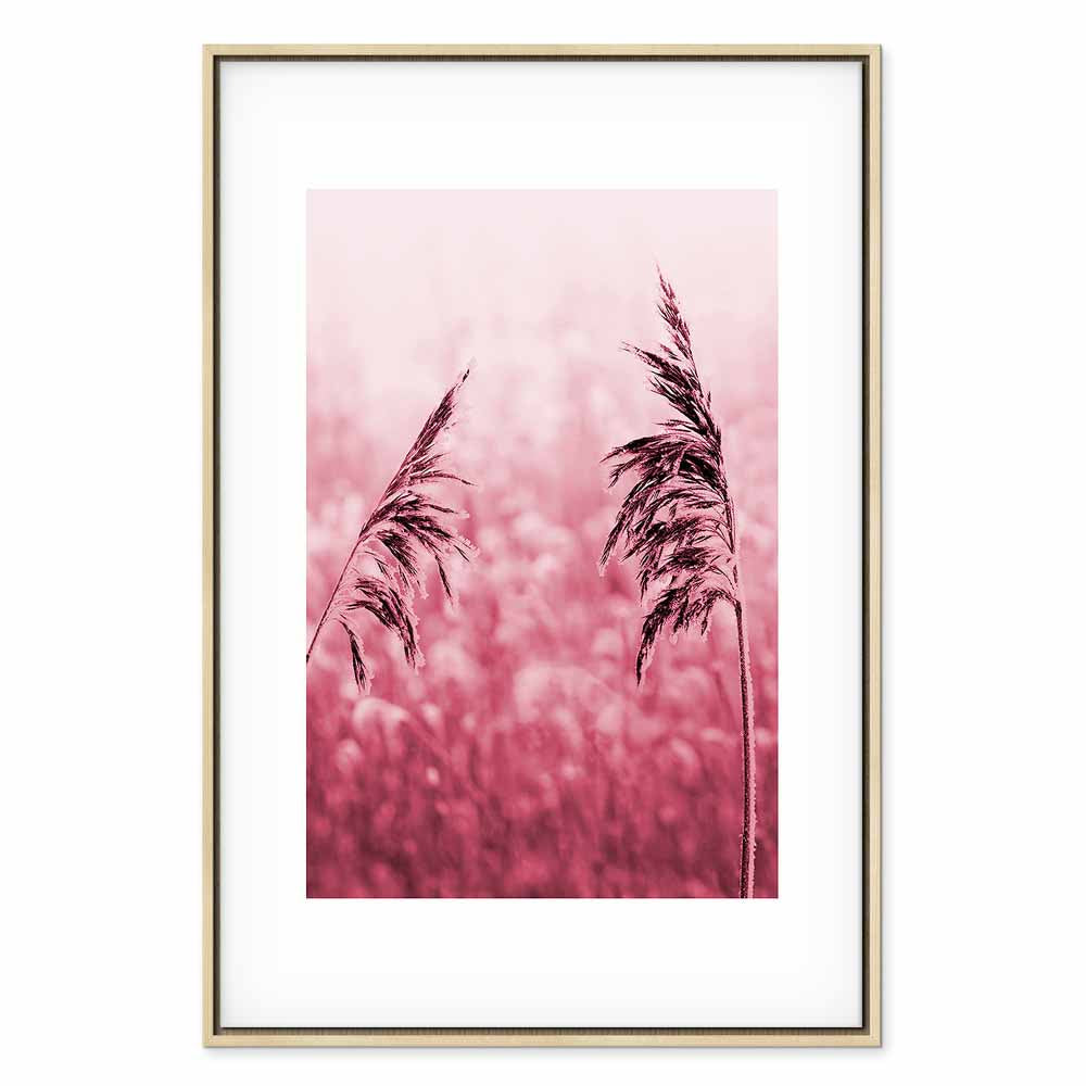 Ruby Flower Stalk Vertical Canvas Print