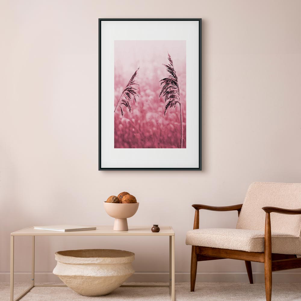 Ruby Flower Stalk Vertical Canvas Print