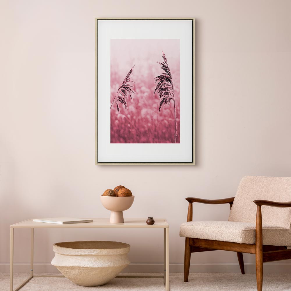 Ruby Flower Stalk Vertical Canvas Print
