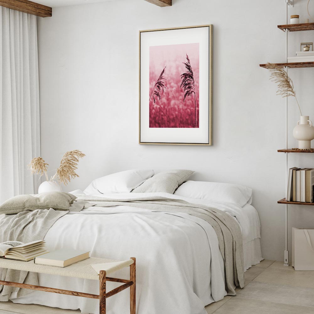 Ruby Flower Stalk Vertical Canvas Print