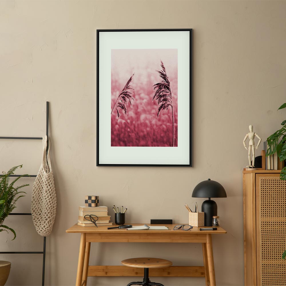 Ruby Flower Stalk Vertical Canvas Print