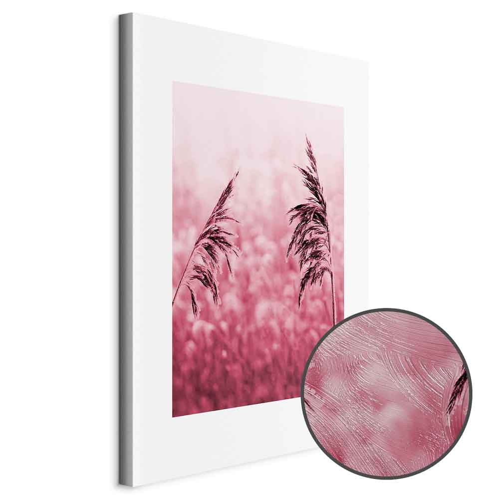 Ruby Flower Stalk Vertical Canvas Print
