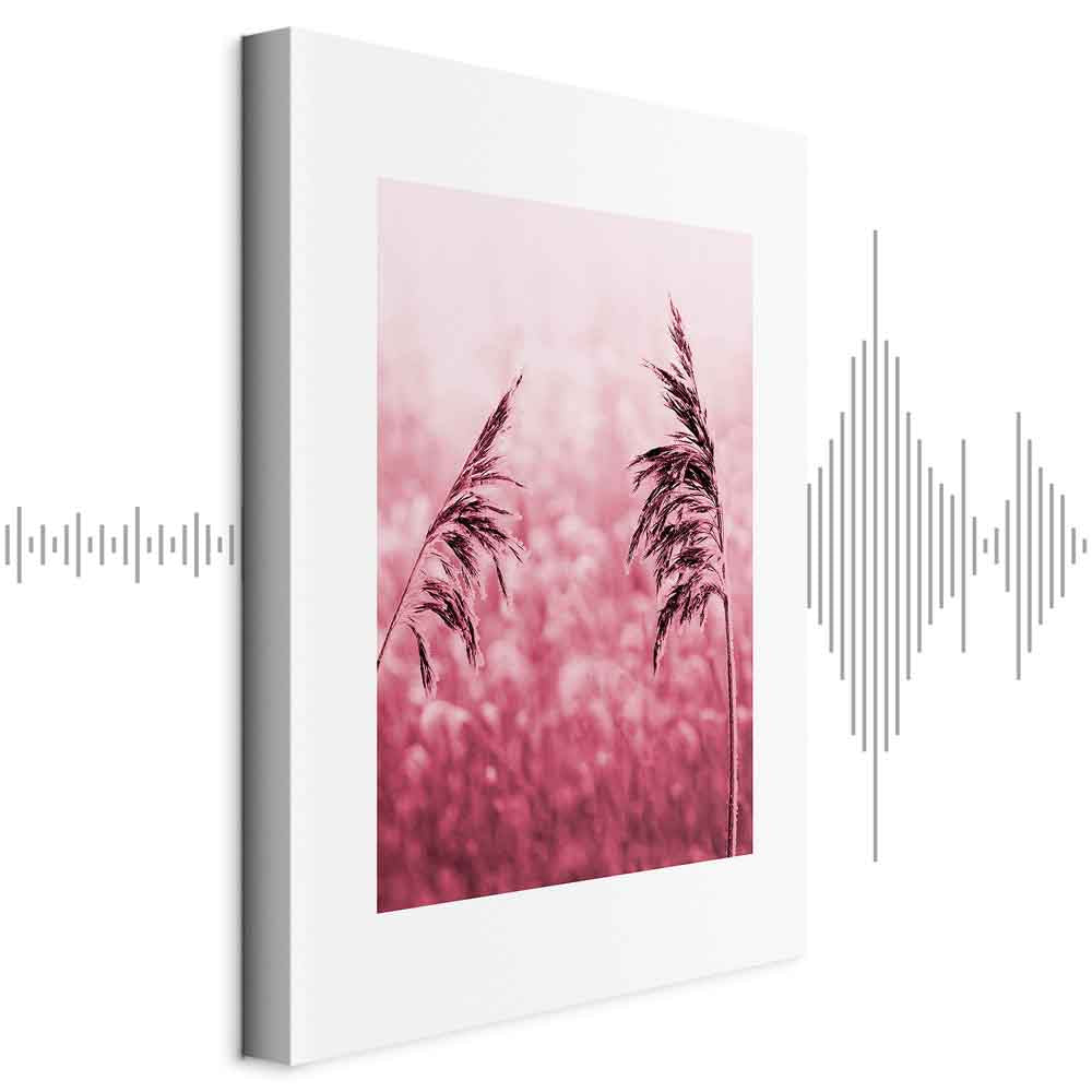 Ruby Flower Stalk Vertical Canvas Print