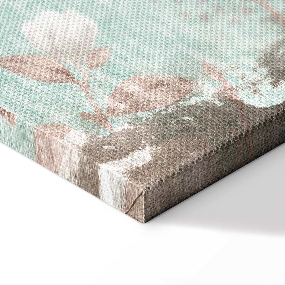 Roman Flowers Textured Vertical Canvas Print