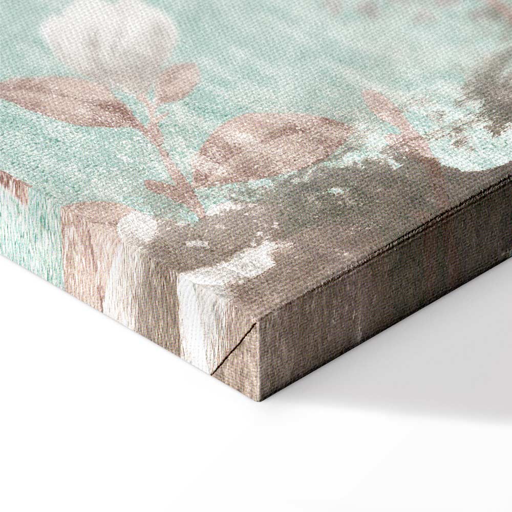 Roman Flowers Textured Vertical Canvas Print