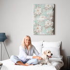 Roman Flowers Textured Vertical Canvas Print