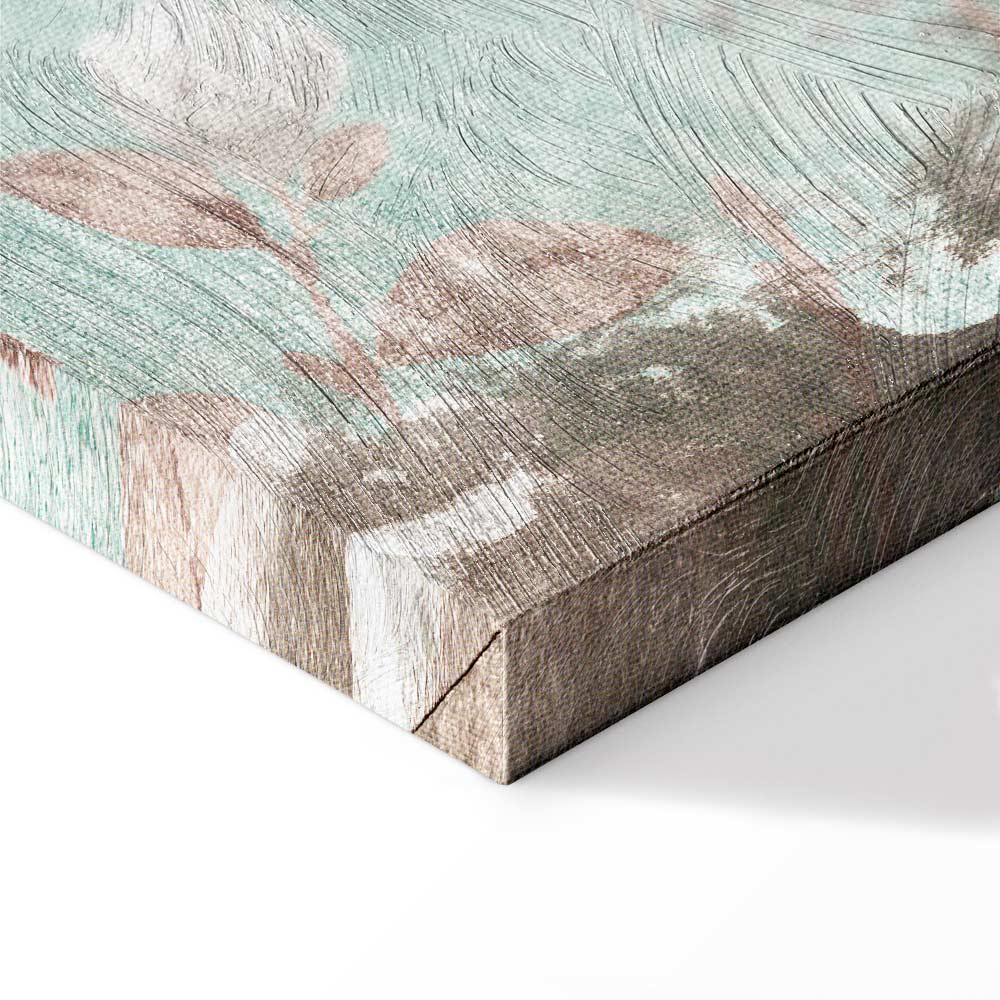 Roman Flowers Textured Vertical Canvas Print