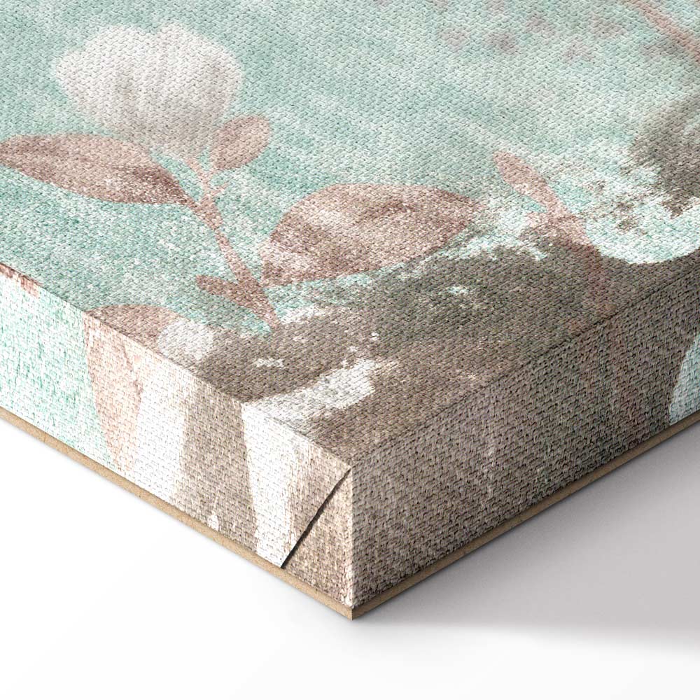 Roman Flowers Textured Vertical Canvas Print