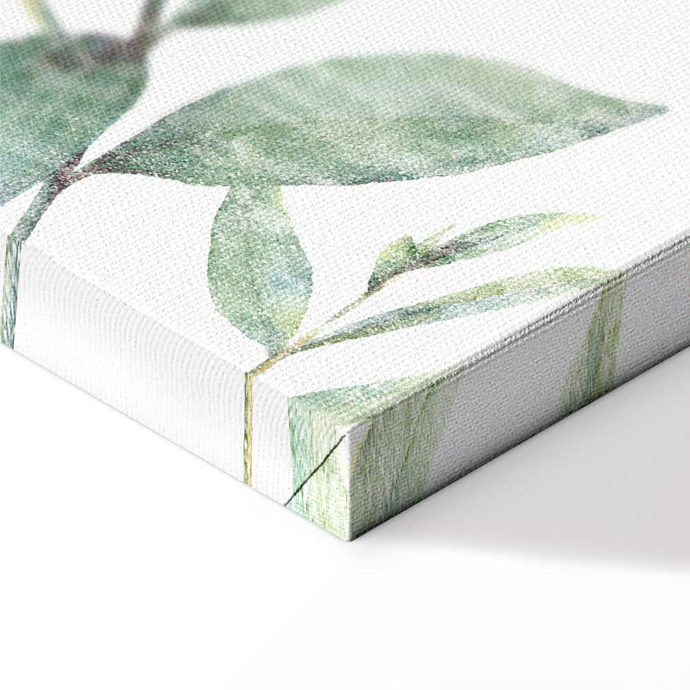 Green Leaves Nature Vertical Canvas Print