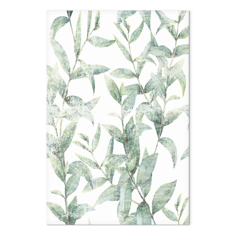 Green Leaves Nature Vertical Canvas Print