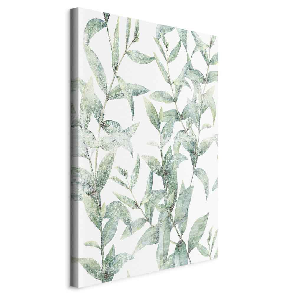 Green Leaves Nature Vertical Canvas Print