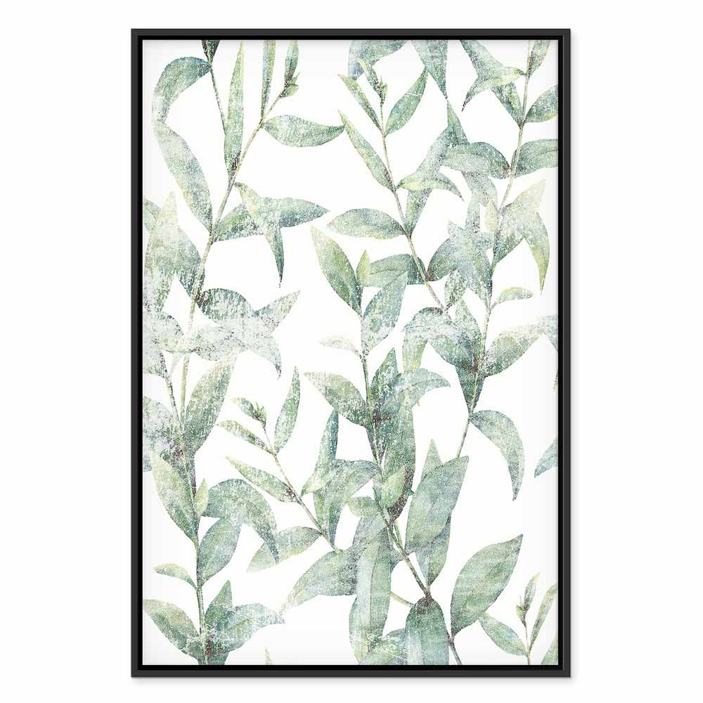 Green Leaves Nature Vertical Canvas Print