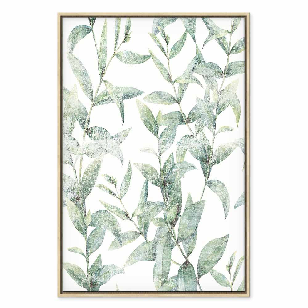 Green Leaves Nature Vertical Canvas Print