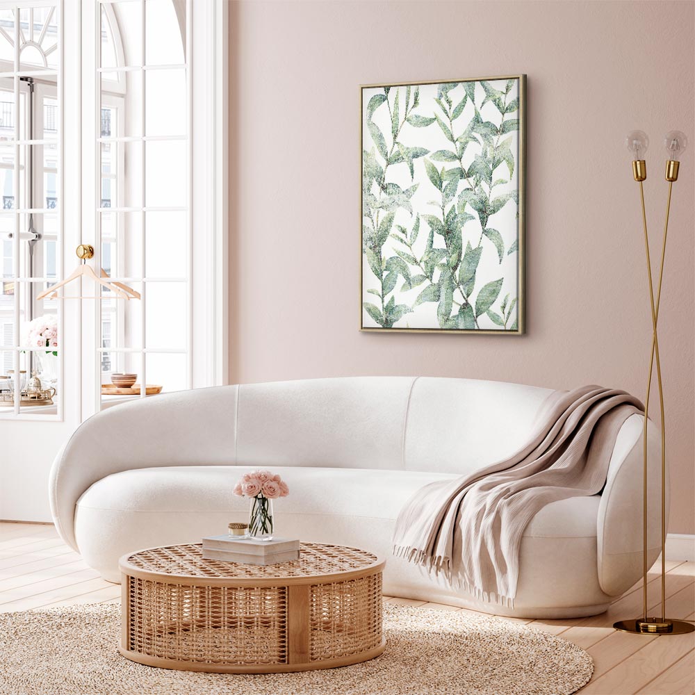 Green Leaves Nature Vertical Canvas Print