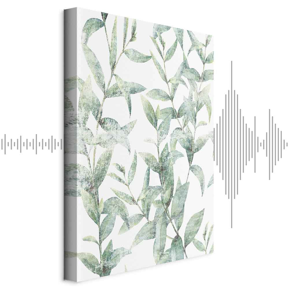 Green Leaves Nature Vertical Canvas Print